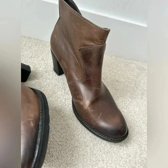Palladium PLDM Womens Size 39 US Heeled Booties Boots Brown Leather - Picture 4 of 13